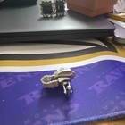 Men's Silver Tone Metal Oval Blue Stone Bullet Back Cufflinks Pair — photo 2