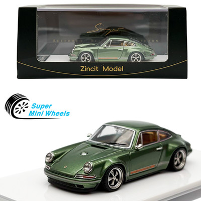 Zincit Model 1:64 Porsche 911 Singer Coupe Green Diecast Model