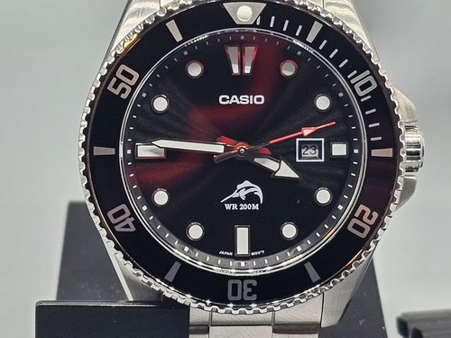 Casio Duro schwarz MDV-106 Herrenuhr mit Aftermarket Armband & Kautschukband - Bild 3 von 11