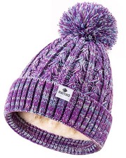 Kids Toddler Winter Hat with Pom Pom 2 Size Kids Toddler Teen Beanie Hats for...