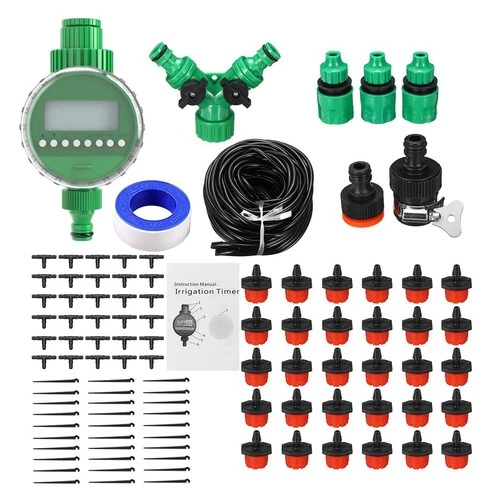 Drip Irrigation Kit 25m Automatic Water Timer Distribution Tubing For Garden