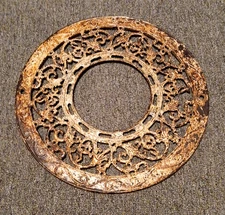 Cast Iron Chimney Flue - Scrolled, Vintage 6" stove pipe - 15 1/2"of, No cracks