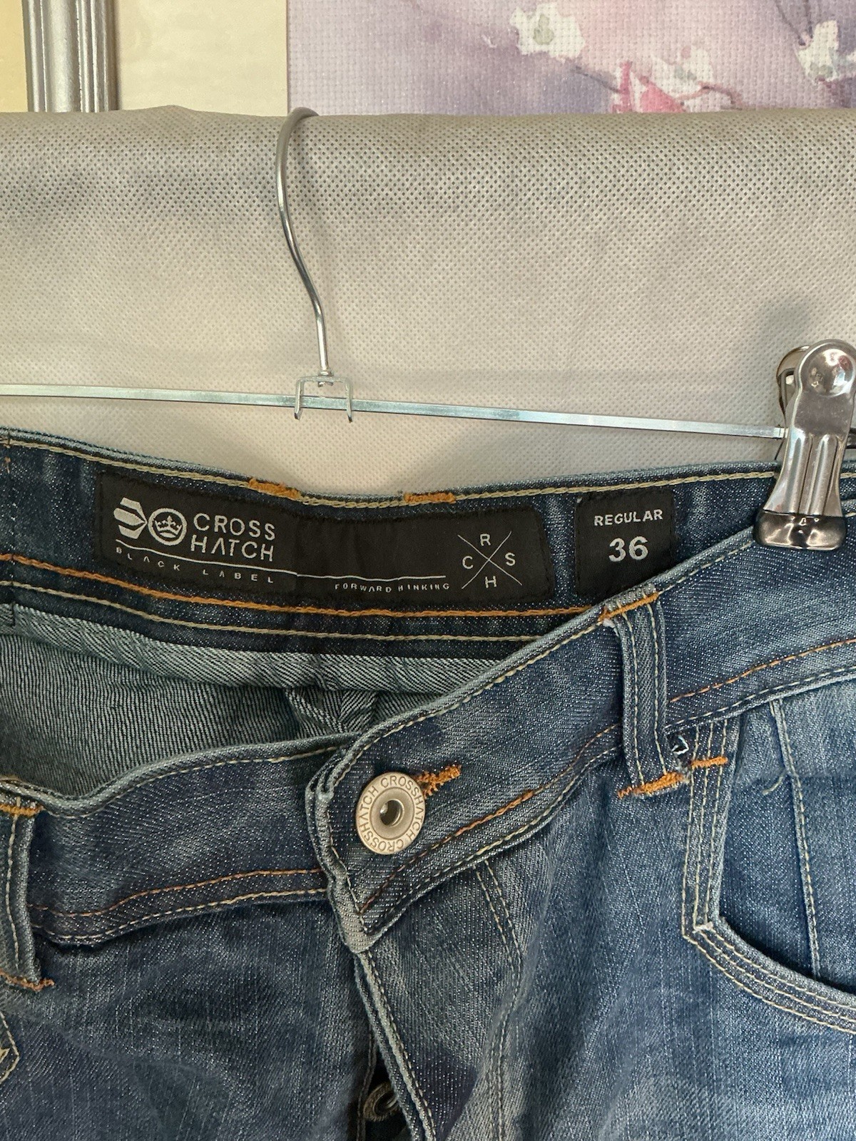 Crosshatch Mens Black Label Jeans Blue Denim Size Medium Waist 36 image 6