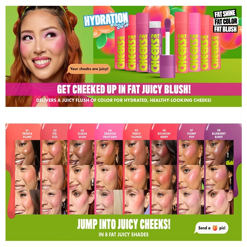 1 rubor líquido jugoso NYX Fat Cheeks "Elige tu 1 color" *Cosméticos Joy's* Foto 3 de 4