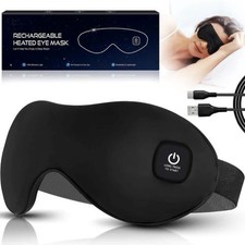 Heated Eye Mask, Cordless Dry Eye Mask Washable Warm Eye Compress Mask with Flax