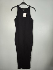 NWT! FOREVER 21 Size Medium Women's Black Tank Top Dress Long