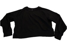 Colsie Small Cropped Black Pullover Long Sleeve Sweatshirt