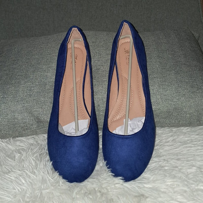 Melissa Blue Faux Suede Women's Flats EU 42.5 US 10.5-11 Lightweight Comfort