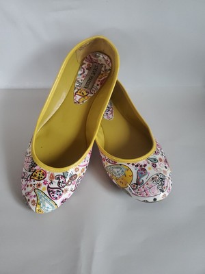Steve Madden Size 8.5 Floral Paisley Leather With Plastic Outer Ballet Flats 