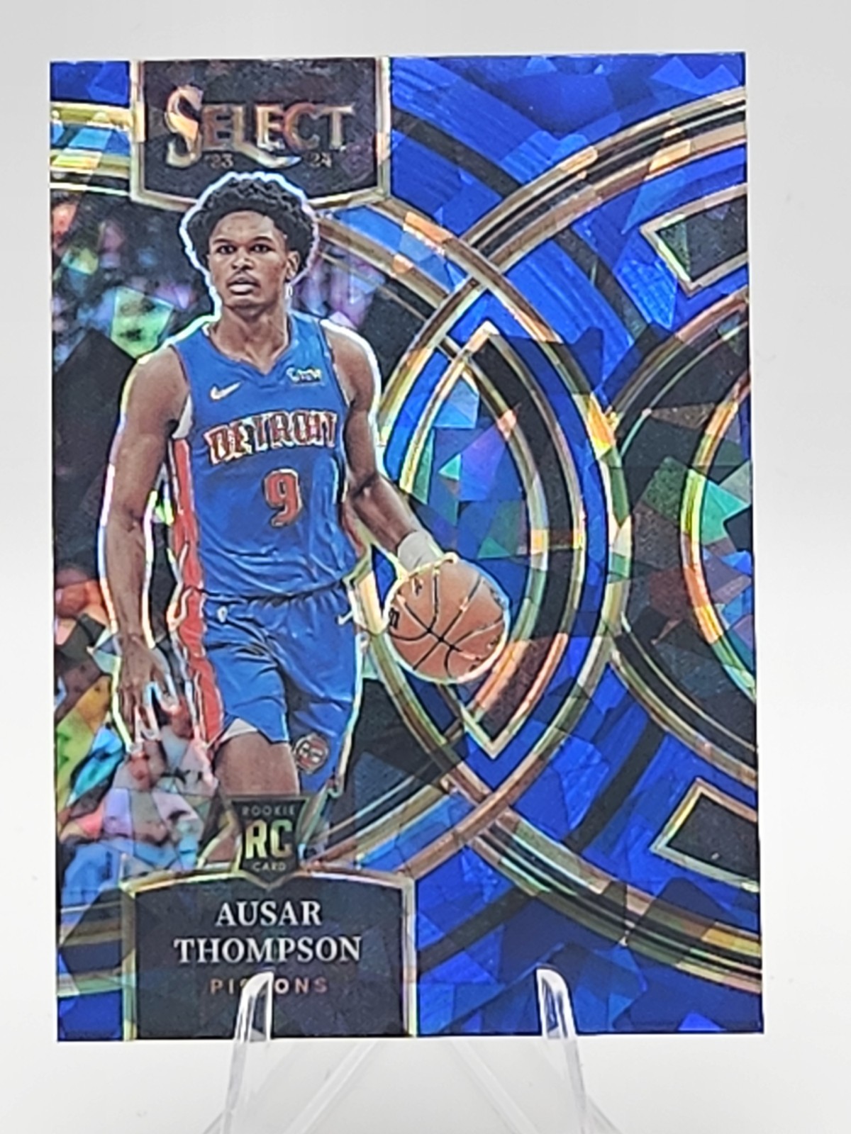 2023-24 Select #128 Ausar Thompson Blue Cracked Ice Premier Level Pistons