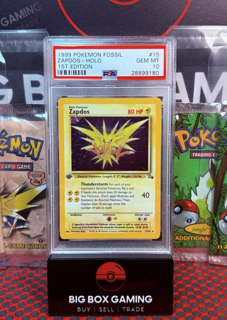 Pokemon PSA 10 1999 Fossil Zapdos 1st Edition Holo #15 ⚡️