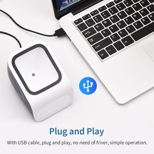 Ultra Fast 2D Desktop Barcode Scanner For Quick Response In White For Mobile
