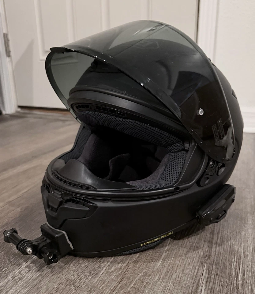 Casco Shoei RF-1400 negro mate mediano con unidad de cardo y visera transparente - Excelente Foto 2 de 4