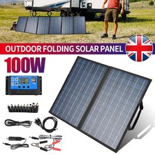 100W Watt 12V Portable Foldable Solar Panel Kit Camping Charger Power Station RV