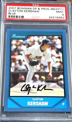 Clayton Kershaw [Blue] #BDPP77 2007 Bowman Draft Picks & Prospects card