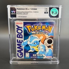 Pokemon Blue Version USA 1998 CIB WATA 9.2 Pixelated Red Text Error Blastoise