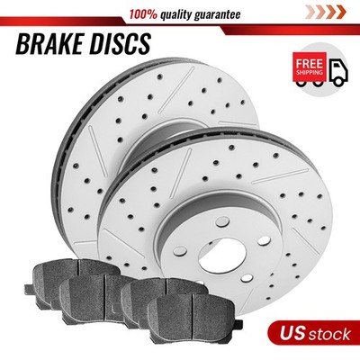 Front Brake Rotors Ceramic Pads Kit for 2003-2007 2008 Toyota Corolla L4 1.8L