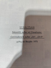 Genuine Opel Rekord D Commodore B Electrical Wiring Diagram Car Instructions K73