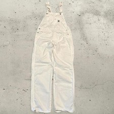 Carhartt WIP Bib Overalls Women s Small White Canvas