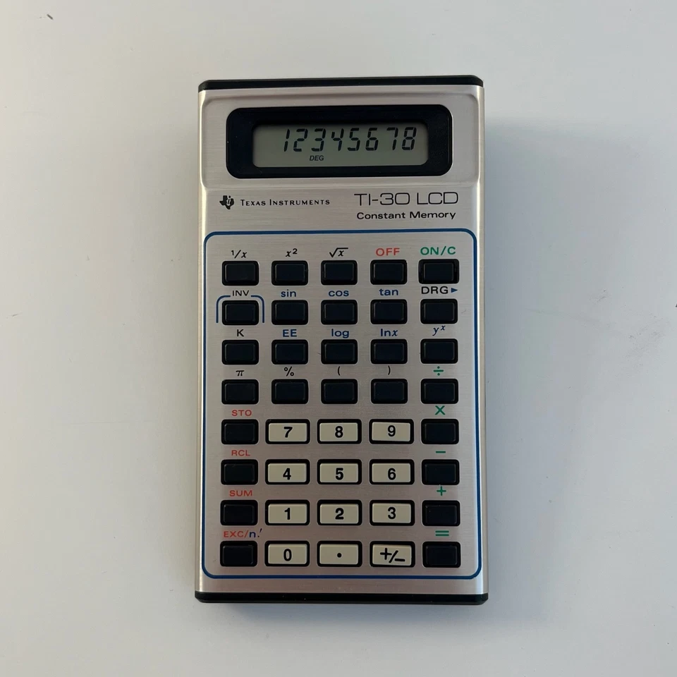 Texas Instruments TI30 LCD / Taschenrechner / Tischrechner Silber /Händler - Bild 4 von 4