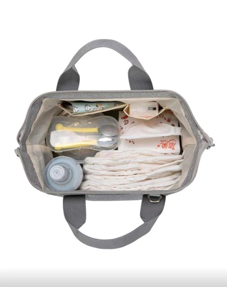 Bolso de Pañales para Bebé Viaje Hombro Mamá Oso de Peluche Bolso de Mano Lona Bolsillos Laterales Nuevo Foto 3 de 4