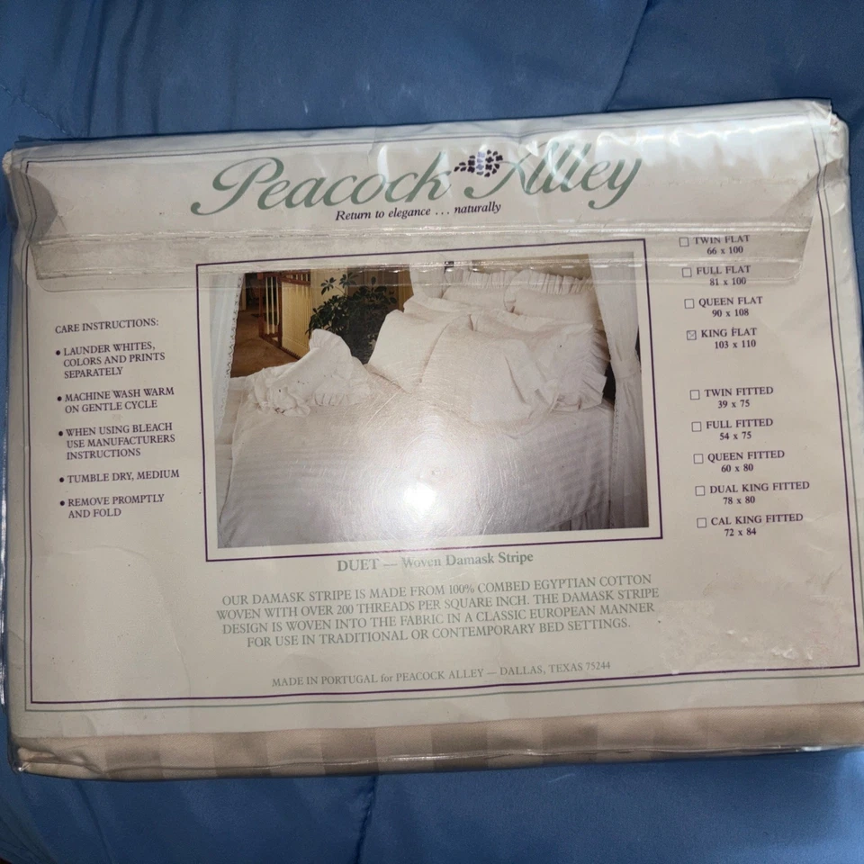 Hoja plana tejida damasco Peacock Alley Duet King Foto 3 de 3