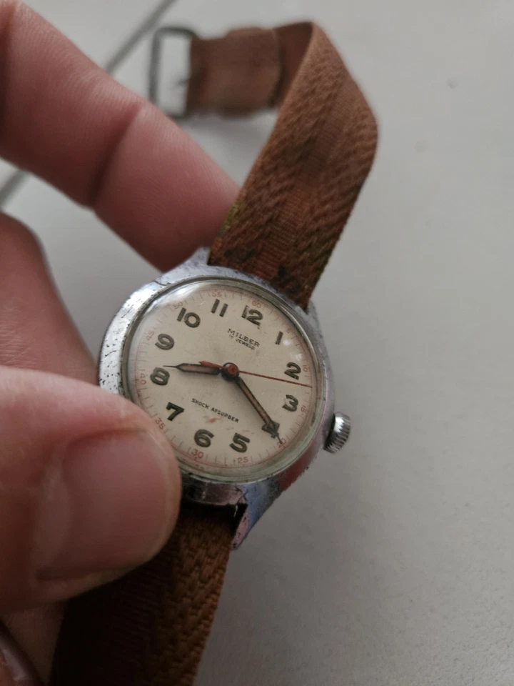 1950 Berman Milber relógio de pulso masculino 31mm para-choque automático estilo militar EB212 - Imagem 3 de 4