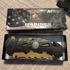 Mtech USMC Spring Assisted Open Marines Survival Tactical Folding Pocket Knife
