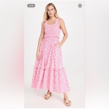 LoveShackFancy Pink Brentlin Floral Dress Size L