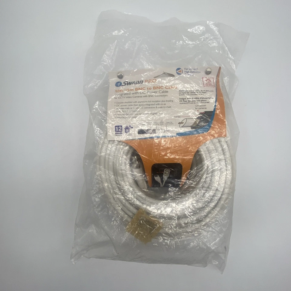 Swann Pro 50ft/15m BNC to BNC Video & Power Cable SW271-S15 - Image 2 of 4