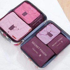 Travel Storage Bag Set 6pcs Waterproof Luggage Organizer Clothes Underwear