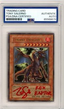 PSA Tony Salerno Signed Tyrant Dragon LOD-034 Legacy of Darkness 1st Edition TCG