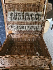 Vintage Bollinger Champagne Basket France Mid-century Wicker Hamper With Lid