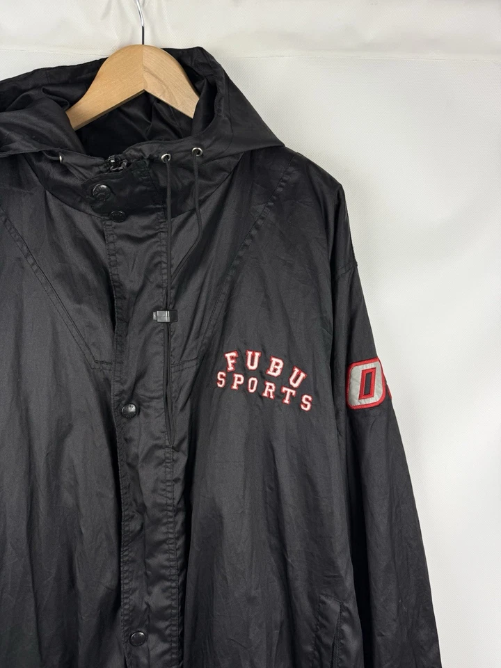 Fubu Sports Vintage Rap Big Logo Hooded Windbreaker Jacket Size 2XL - Image 3 of 4