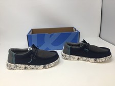 Hey Dude Wally Boys Navy Blue Grey Slip-On shoes, Size 2