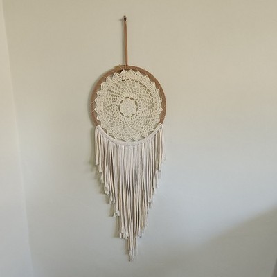 Handmade Macrame Crochet Wall Hanging Cream Color Home Decor