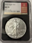 2025 American Silver Eagle. NGC Graded MS 70. RED BOOK LABEL Beautiful Coin