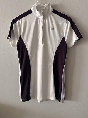 ARIAT PRO SERIES Top Women Small  Short Sleeve White Show Schooling Equestrian