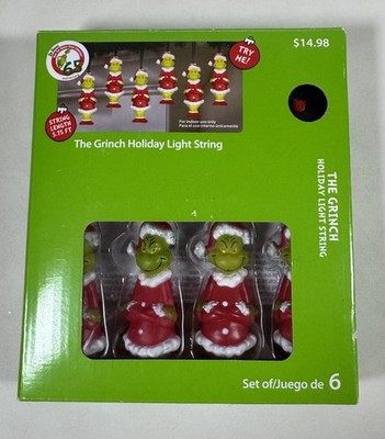 Gemmy Dr Seuss THE GRINCH 65th Anniversary Christmas LED 6 Light String Set NEW
