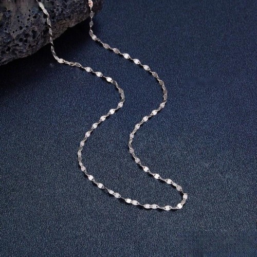 PT950 Pure Platinum 950 Kiss Lip Chain Link Women Men Necklace 18.1inch 2.5-2.7g - Picture 6 of 7
