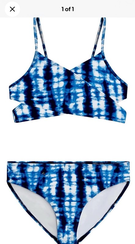 Girls Kanu Surf Coral Reef Beach Sport Wrap Around Bikini 2-Piece Swimsuit Sz 12
