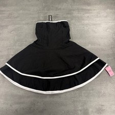 PrettyLittleThing Dress Womens 0 Stretch Woven Contrast Tiered Black NEW $45