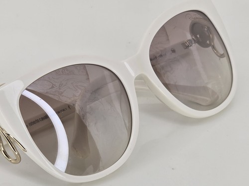 Roberto Cavalli GIANNUTRI 1063 21G White Cat Eye Brown Gradient 54mm Sunglasses - Picture 10 of 11