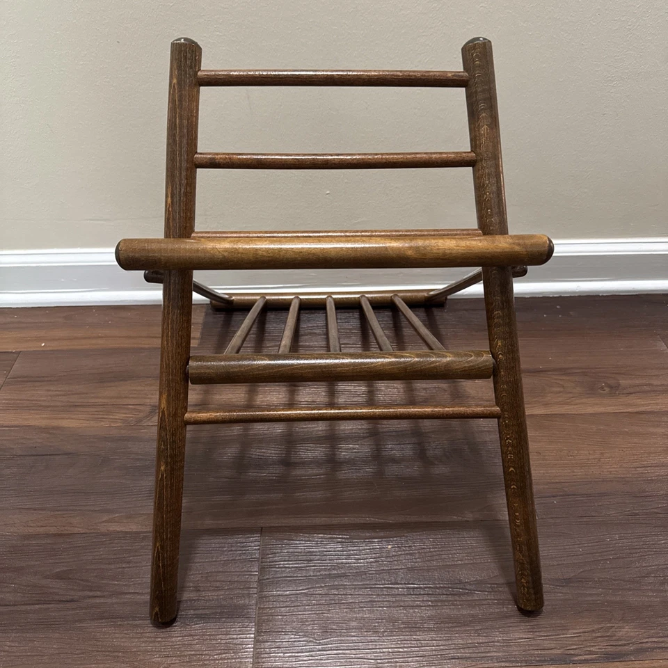 VTG Solid Wood Footstool Gout Leg Elevating Stool Mcm Mid Century - Image 3 of 4
