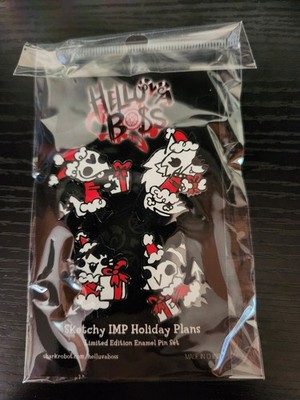 Helluva Boss Sketchy IMP Holiday Plans Limited Edition Enamel Pin Set