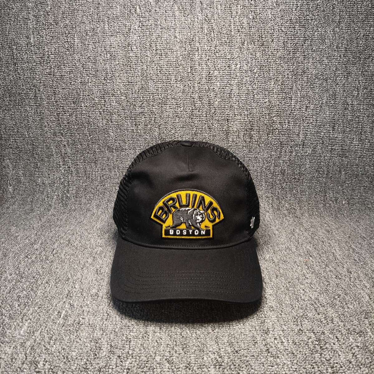 '47 Brand Boston Bruins Trucker Snapback Hat Black One Size NHL