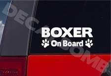 Boxer On Board paw print decal / sticker dog puppy