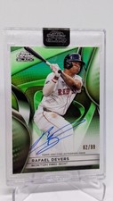 2025 Topps Chrome Black Rafael Devers Encased Green Auto /99