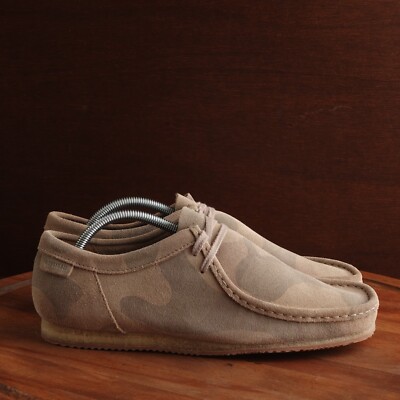 Clarks Shoes Mens Size 10 Tan Camo Original Wallabee Suede Ankle Chukka  Boots