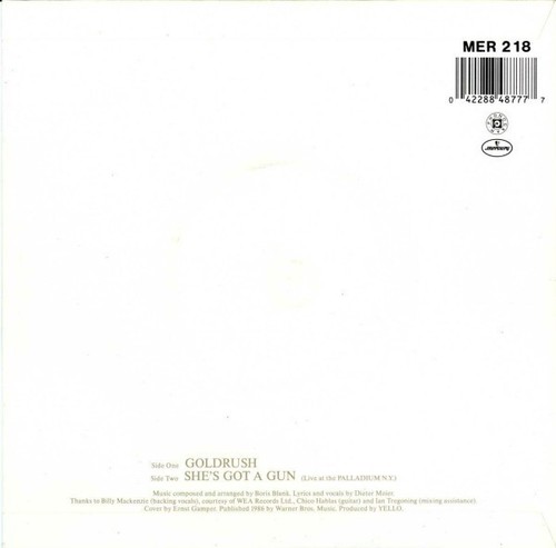 YELLO 7" Goldrush / She's Got A Gun - LIVE SILVER Label Matt PS Billy Mackenzie - Picture 4 of 7
